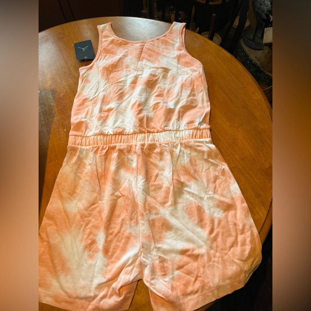 💛Girls pink Tye dye JORDAN sleeveless romper size youth large NWT - Picture 3 of 4